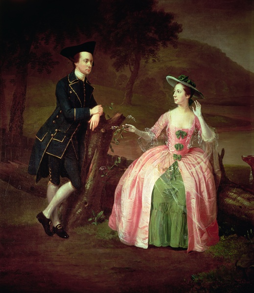 Sir George And Lady Strickland, 1751, by Arthur Devis